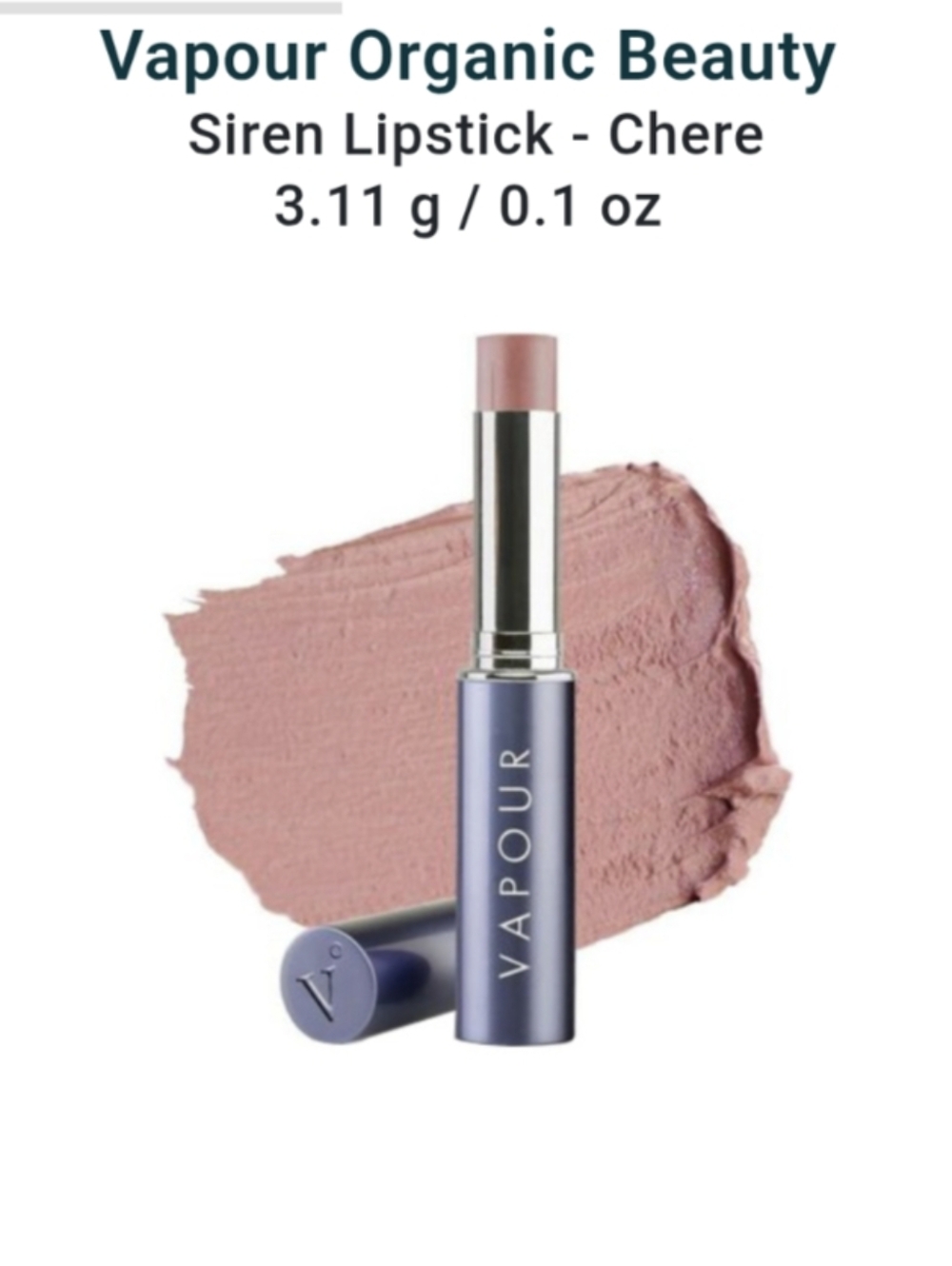 Vapour Organic Beauty Siren Lipstick "Chere" 414 Full Sized NIB